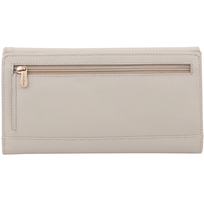 Portofel pentru femei cu suport pentru telefon și protecție RFID (gri-roz)