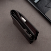 Portofel bărbătesc din piele cu fermoar și securitate RFID (maro)