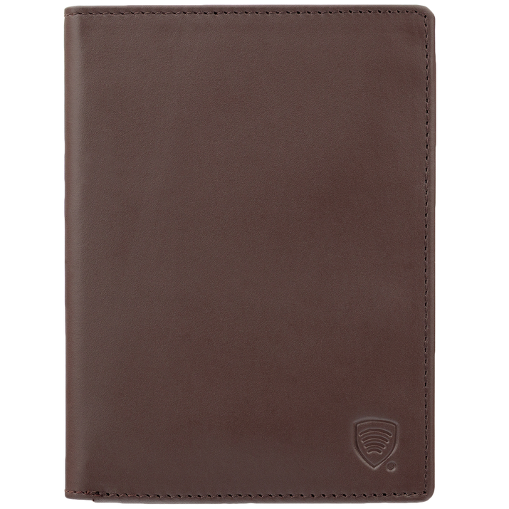 Portofel de călătorie din piele pentru carduri de proximitate și pașaport biometric (maro)