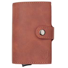 Portofel din piele pentru bărbați cu husă din aluminiu (negru)