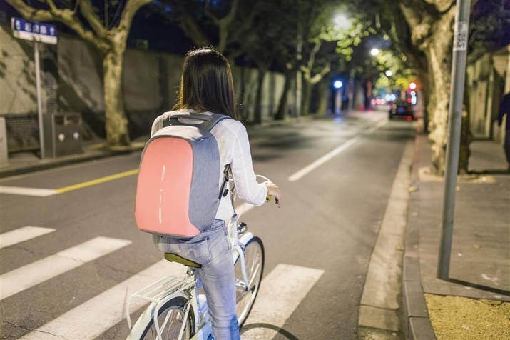 Rucsac anti-furt pentru laptop și tabletă Bobby Compact (Gri-Rosat)