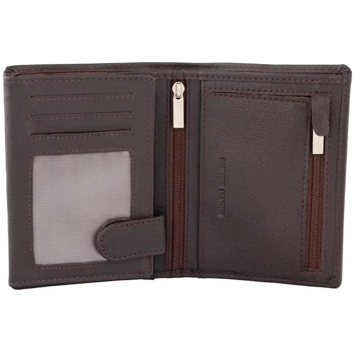 Portofel bărbătesc din piele cu protecție pentru carduri de proximitate RFID BLOCK (maro)