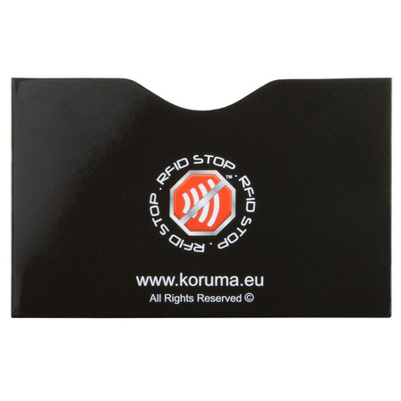  Suport pentru carduri de proximitate - Koruma (orizontal, negru, logo auriu) set de 10 bucăți.