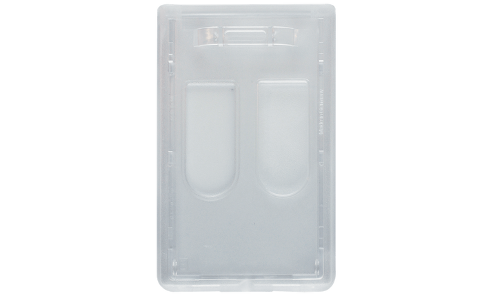 Husă pentru carduri de identitate - transparentă, pentru două carduri, verticală