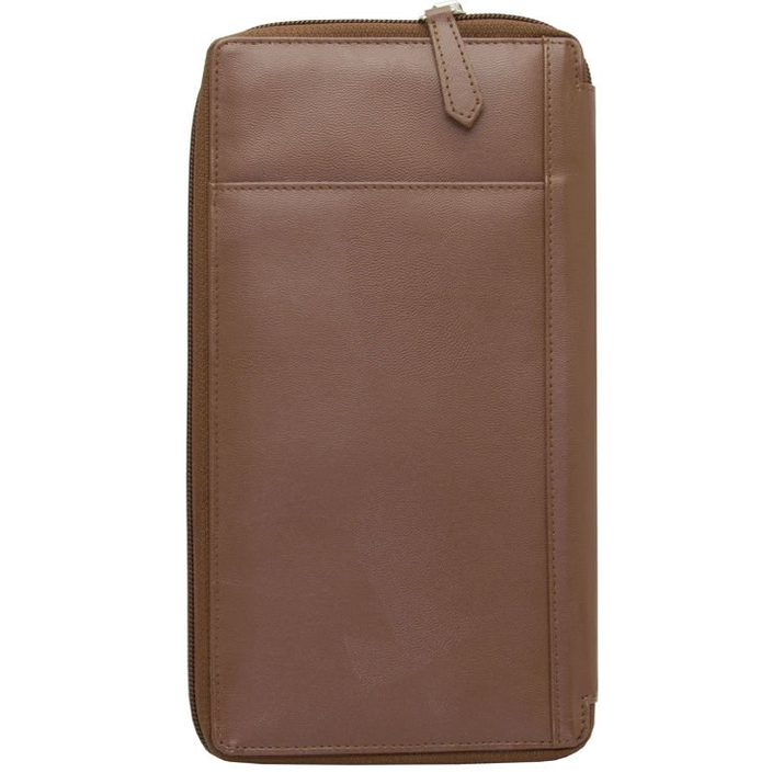 Organizator de călătorie pentru carduri fără contact și pașaport biometric (maro)