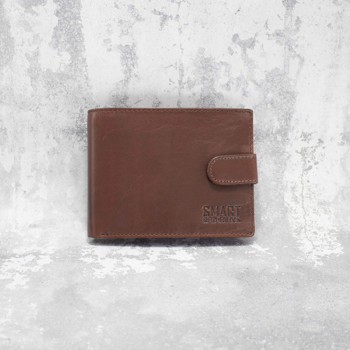 Portofel Bărbătesc din Piele Naturală cu Protecție Antifurt RFID (cognac)