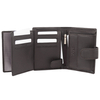 Portofel Bărbați Piele Naturală pentru Carduri și Monede cu Protecție RFID BLOCK (Maro Întunecat)