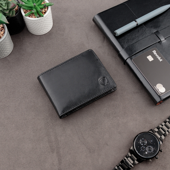 Portofel antifurt pentru tineri cu protecție RFID (negru)