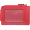 Portofel mic de carduri pentru femei din piele cu închidere cu fermoar (roșu)