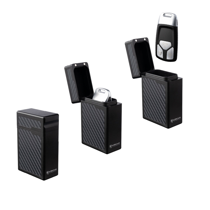 Husă din aluminiu pentru chei de mașină Keyless (negru, carbon)