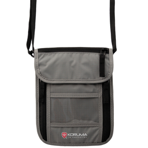 Portofel Antifurt pentru Gât cu Protecție RFID STOP™ - Siguranța Documentelor Tale (Gri Deschis)