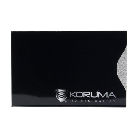 Suport pentru carduri de proximitate - Koruma (vertical, negru, logo argintiu) set de 5 bucăți.