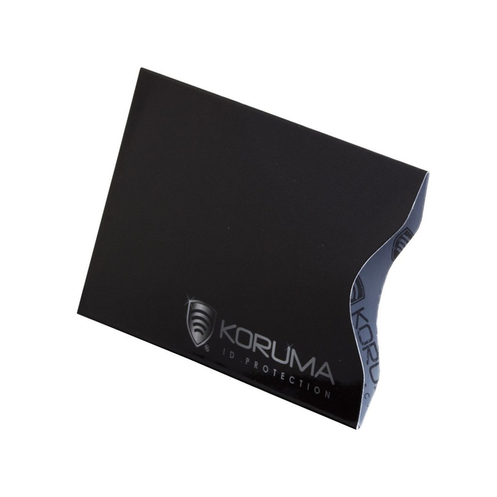 Suport pentru carduri de proximitate - Koruma (vertical, negru, logo argintiu) set de 10 bucăți.
