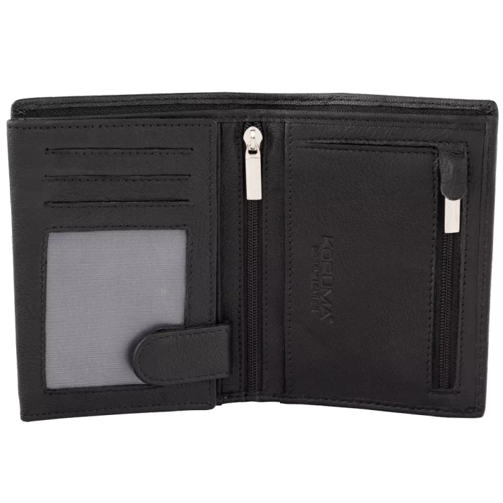 Portofel bărbătesc din piele cu securitate RFID BLOCK (negru)