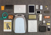 Rucsac anti-furt pentru laptop și tabletă Bobby Compact (gri-albastru)