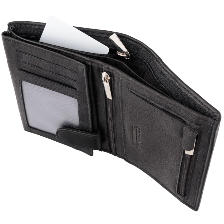 Portofel bărbătesc din piele cu securitate RFID BLOCK (negru)