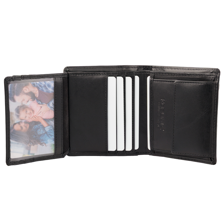 Portofel mic din piele pentru tineri cu protecție RFID (negru)