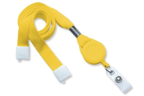 Lănțișor de siguranță pentru gât lat de 16 mm + breloc pentru yoyo (galben)