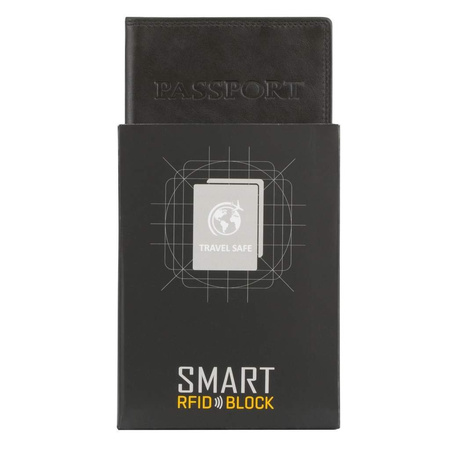 Husă pentru pașaport cu protecție RFID (negru)